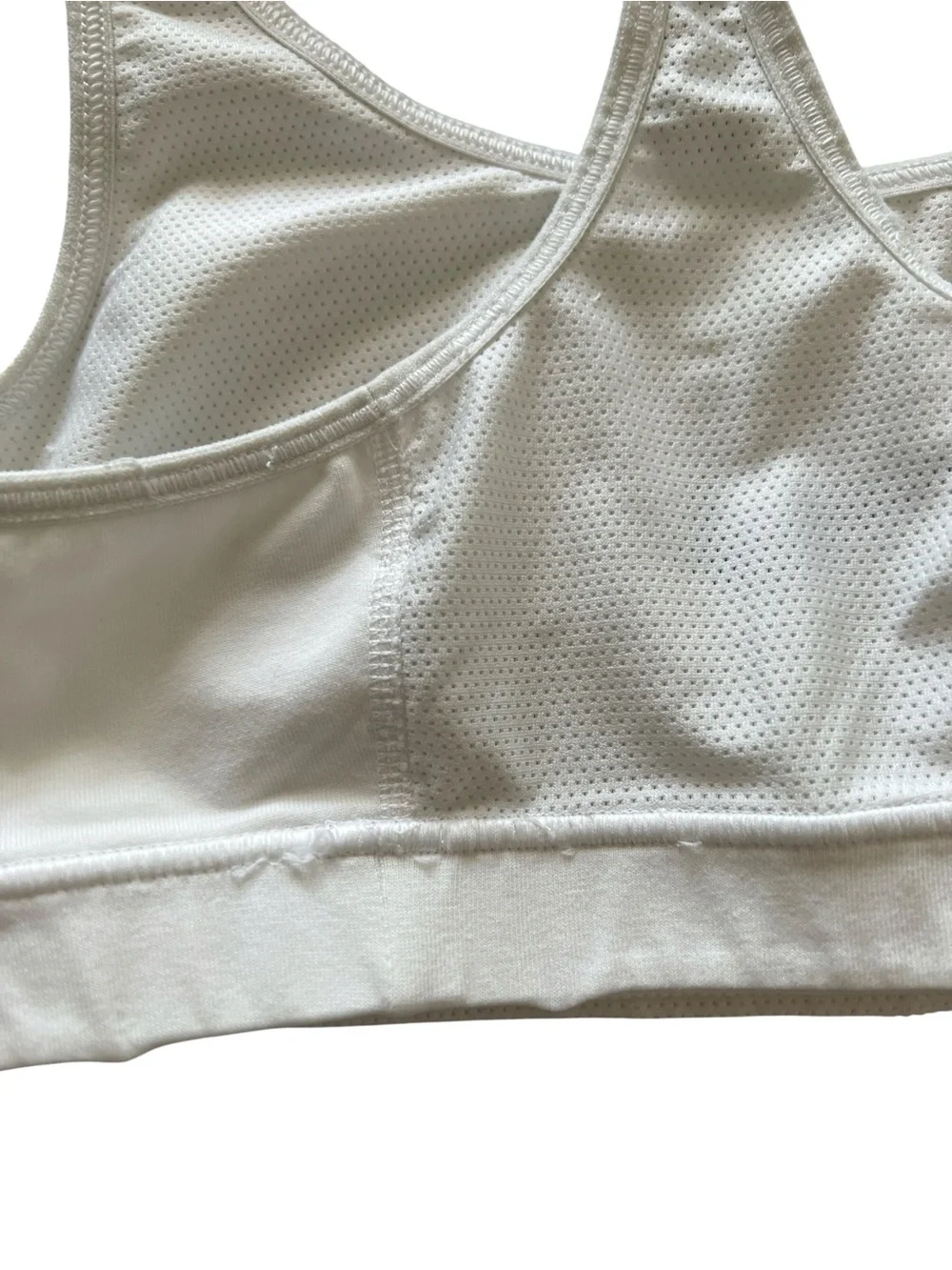 Nike Dri-FIT White Racerback Sports Bra Women’s Medium M Light Support